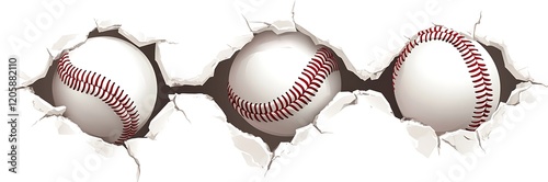 baseball breaking through a wall