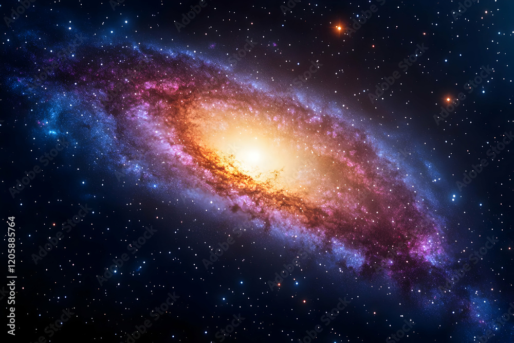 Vibrant Spiral Galaxy in Deep Space A Cosmic Tapestry of Stars and Nebulae Vibrant Spiral Galaxy in Deep Space A Cosmic Tapestry of Stars and Nebulae
