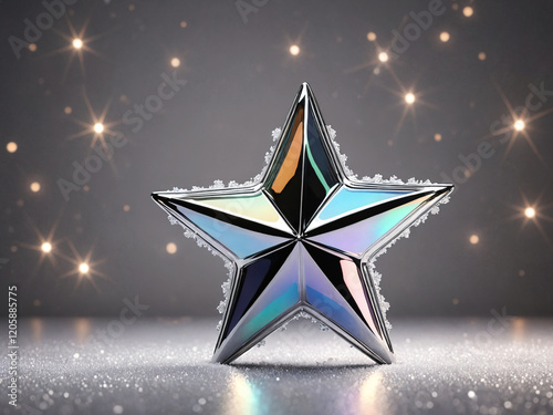 shiny metallic christmas star decoration mood