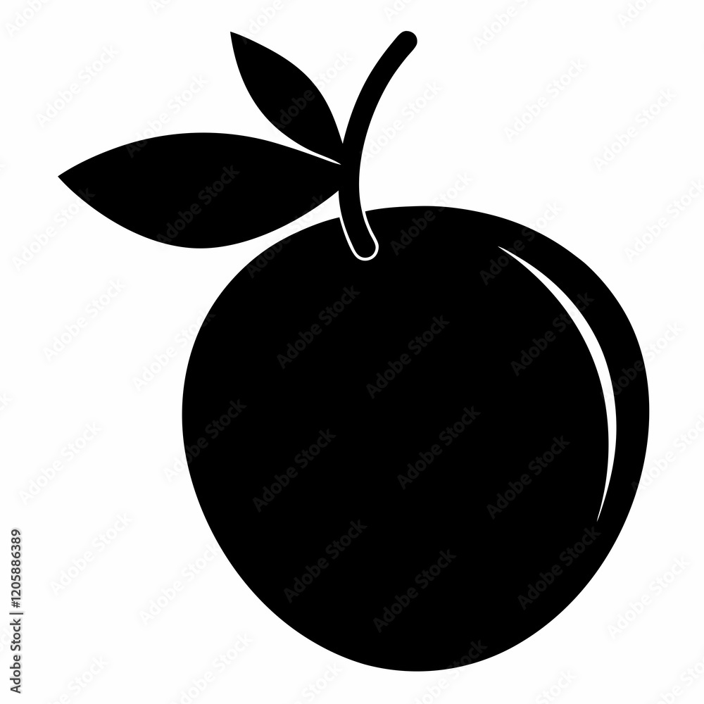 Sapodilla Vector Silhouette Illustration Sapodilla Vector Silhouette Illustration