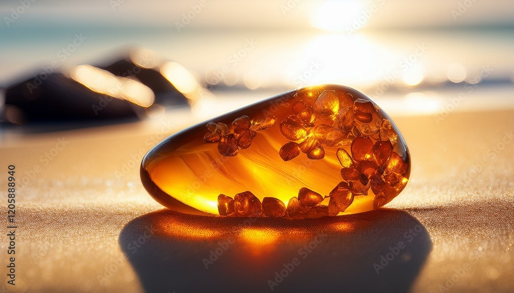 beautiful amber on the beach