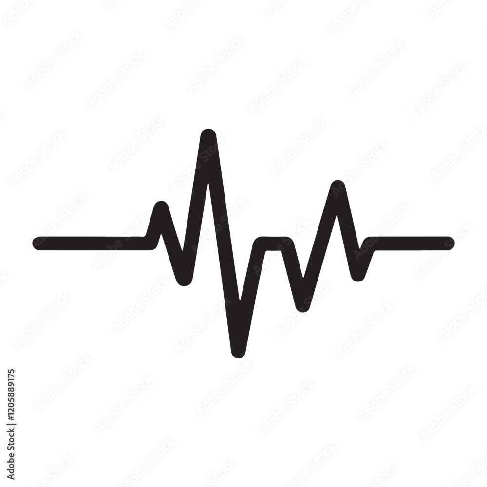 Hospital and medical health care Heartbeat icon silhouette vector illustration Hospital and medical health care Heartbeat icon silhouette vector illustration