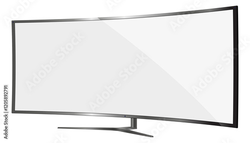 TV screen curved,4k Modern lcd Panel,Led,Plasma.Vector Blank Computer Pc Monitor Display mockup.Television Template  Wide flat screen,Graphic design element for Catalog,Web Site,Mock Up