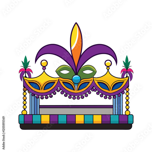 Mardi Gras Float Vector Design Illustration
