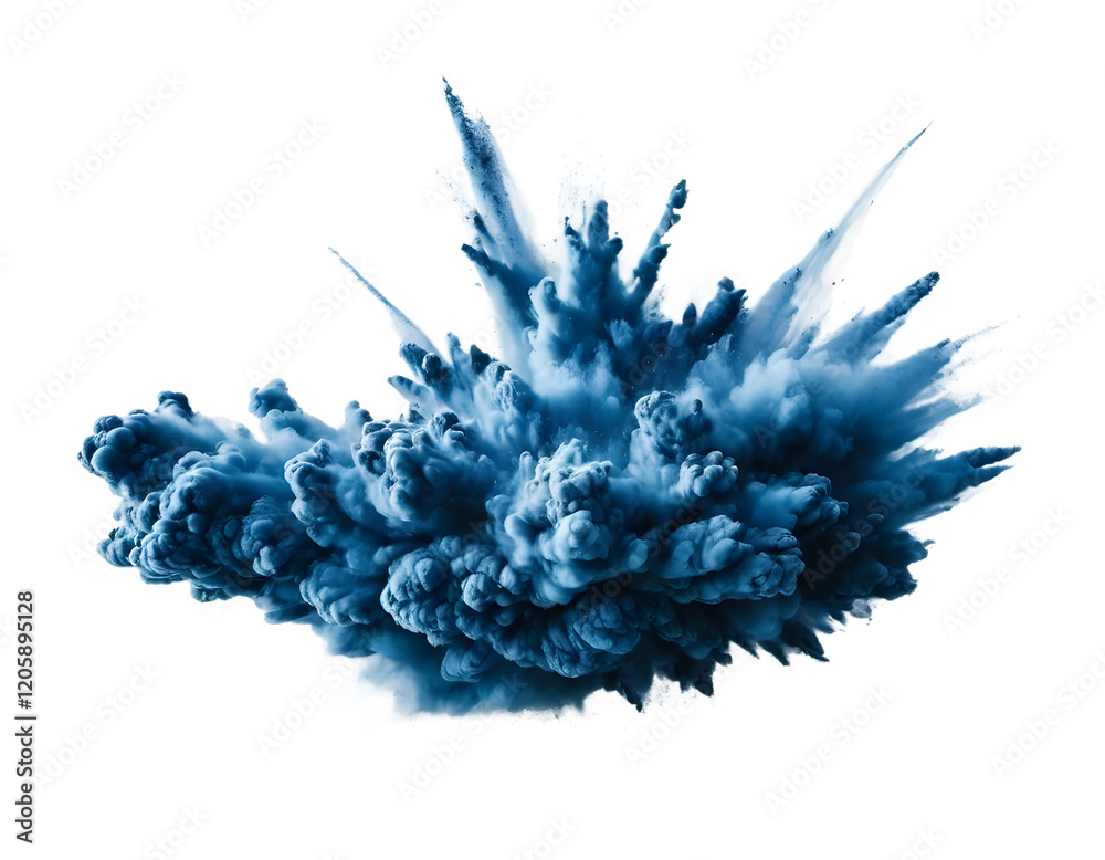 Naklejka premium Dramatic Explosion of Deep Blue Ink in Mid-Air