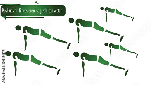 Push up arm fitness exercise glyph icon vector