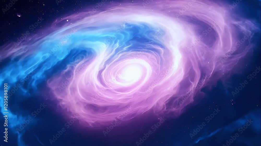 swirling blue and pink nebula illuminated by distant stars swirling blue and pink nebula illuminated by distant stars