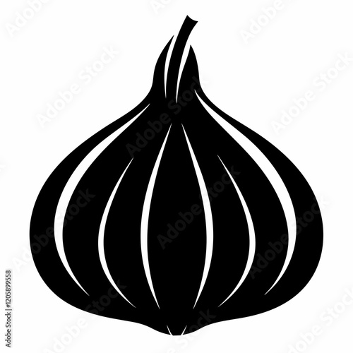 Black Garlic Illustration Vector Art