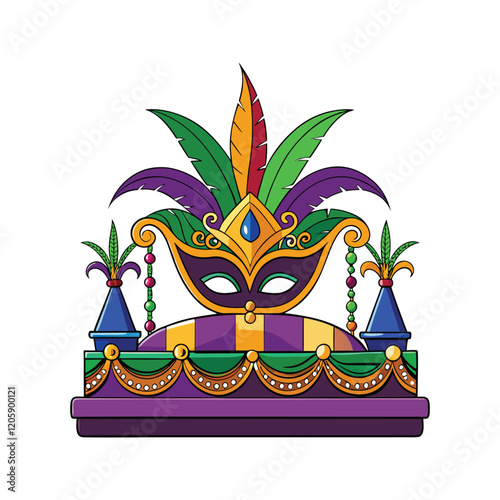Mardi Gras Float Vector Design Illustration