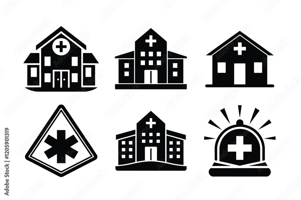 Fototapeta premium set of Hospital and Emergency icon