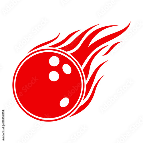 Minimalist Flaming Bowling Design Vector. photo