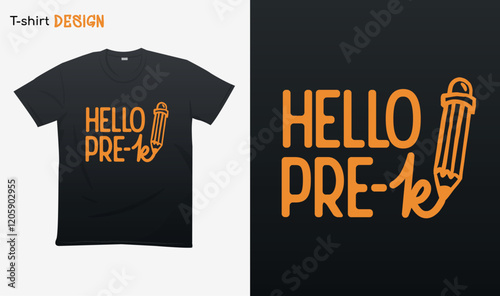 "Hello Pre K Grade" - Pre K Grade Teacher gifts, Back to school vibes. For stickers, t-shirts,mugs, etc. Eps 10