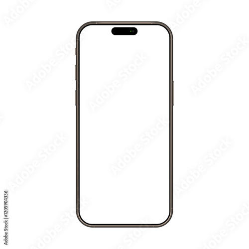 Realistic smartphone mockup. Mobile phone vector with isolated on white background. Device front view. 3D mobile phone with shadow. Realistic, high quality smart phone mockup for ui ux presentation.