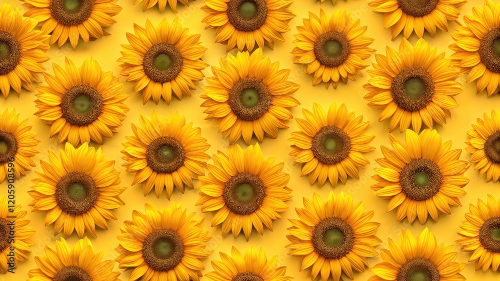 Sunflower Floral Seamless Pattern on a Bright Summer Background , flowers, garden, flowers, garden, pattern, petals, bright Sunflower Floral Seamless Pattern on a Bright Summer Background , flowers, garden, flowers, garden, pattern, petals, bright