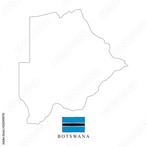 Botswana country map and flag vector art