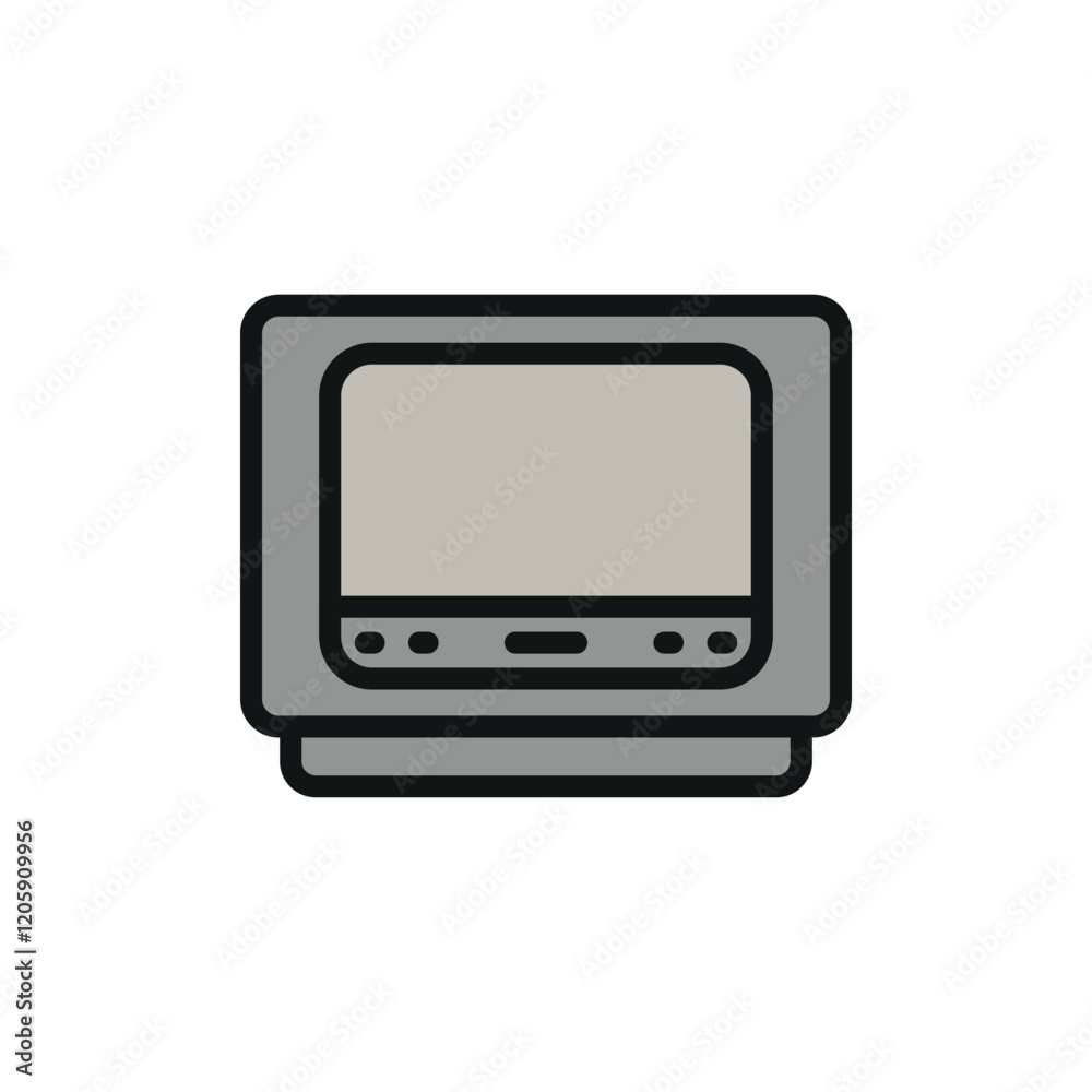 Television icon designed with contemporary appeal, reflecting both modern technology and entertainment culture in a single visual. Television icon designed with contemporary appeal, reflecting both modern technology and entertainment culture in a single visual.