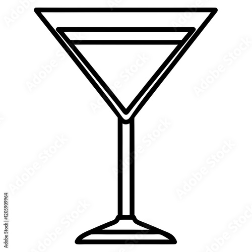 Elegant Cocktail Glass Vector