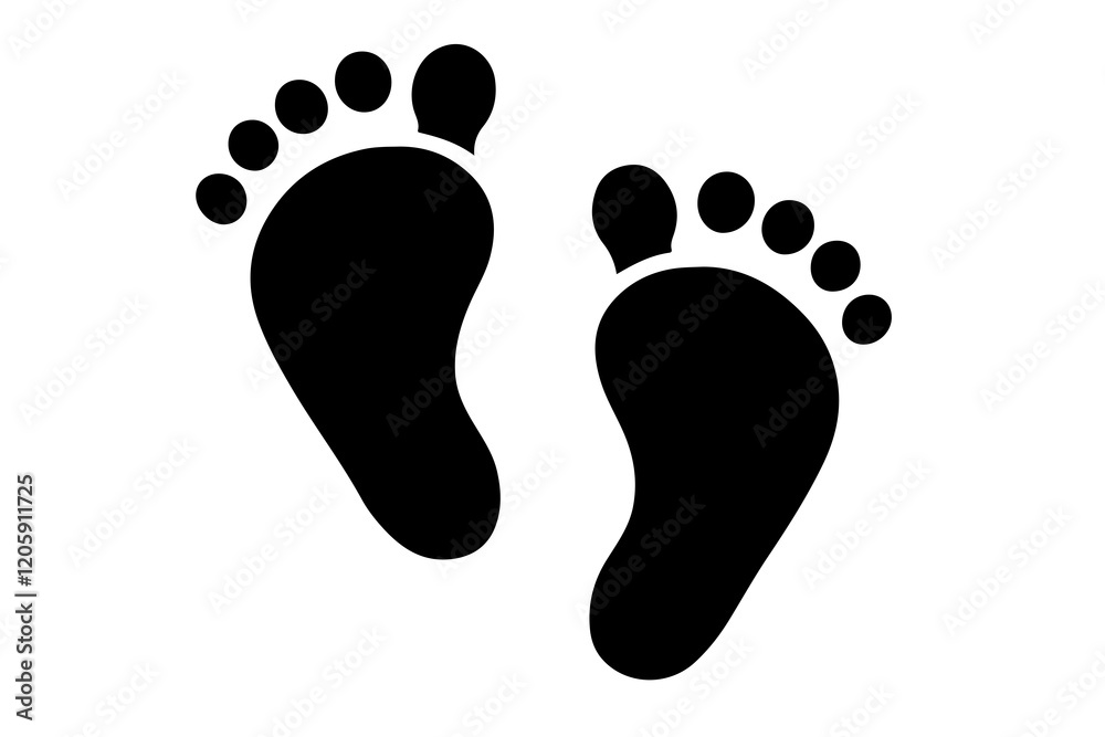 silhouette man footprint vector illustration art with white background silhouette man footprint vector illustration art with white background