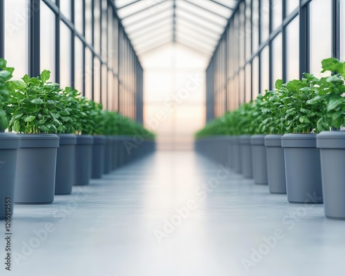 LEDpowered vertical greenhouse producing fresh vegetables, green industries, future food production photo