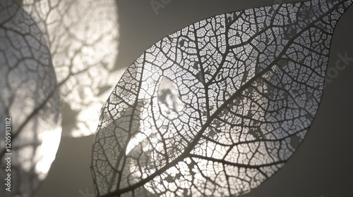 Delicate Leaf Skeleton Backlit With Light