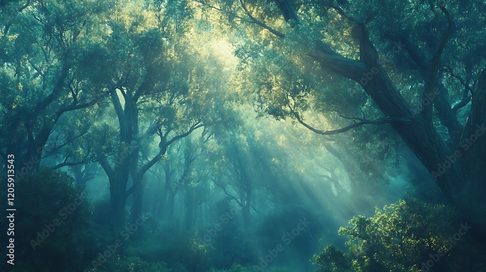 Sunbeams Streaming Through a Dense Forest Sunbeams Streaming Through a Dense Forest