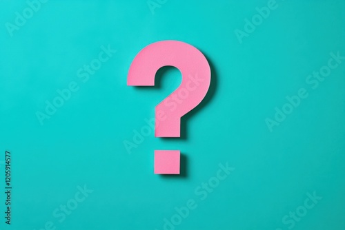 Wallpaper Mural paper cut pink question mark on blue background, poster or banner for faq, search information in minimalism Torontodigital.ca