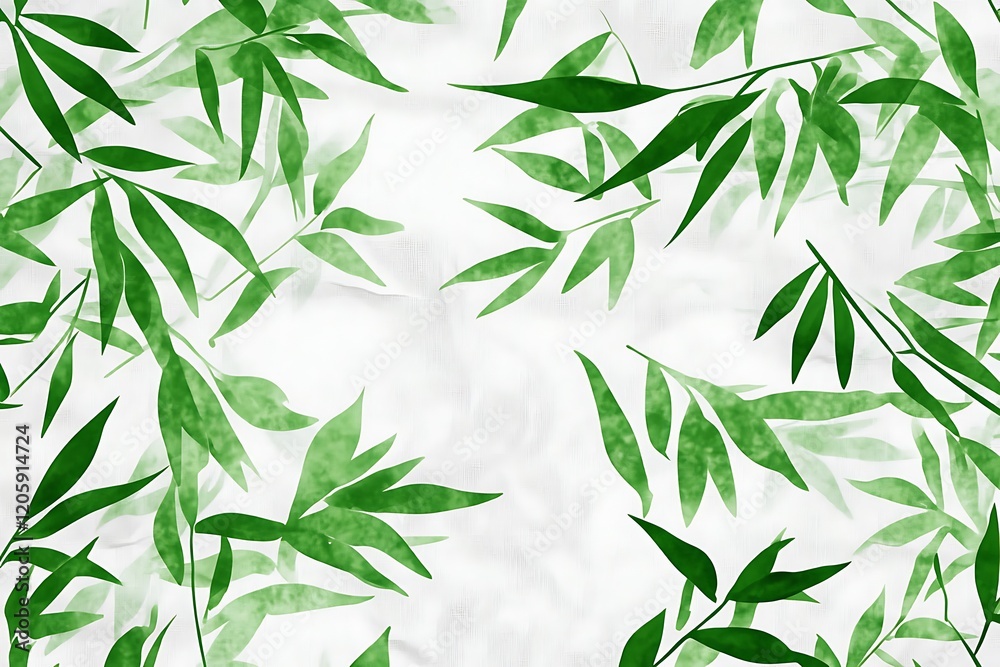 Fototapeta premium Seamless Decorative Rice Paper with Botanical Plant Motifs Natural and Eco-Friendly Design for Backgrounds