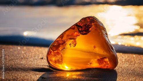 Obraz na płótnie beautiful amber on the beach ver 6 w salonie