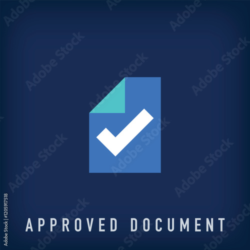 Simple approved document logo. Certificate document, verification company corporate logo template. vector