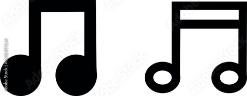 "Music Note Vector Icon Set: Melody and Sound Graphics"