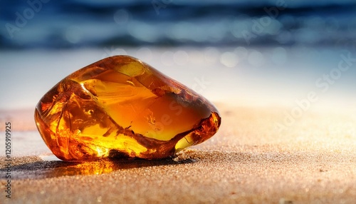 Obraz na płótnie beautiful amber on the beach ver 8 w salonie