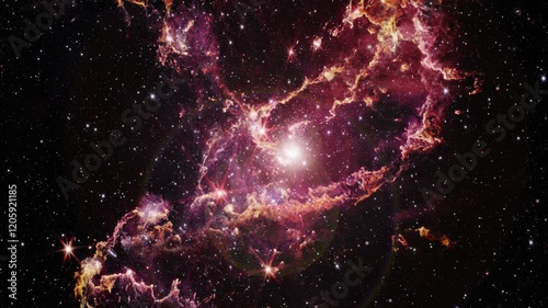 Nebula in the small magellanic cloud Ngc 346. Animation based on image by nasa