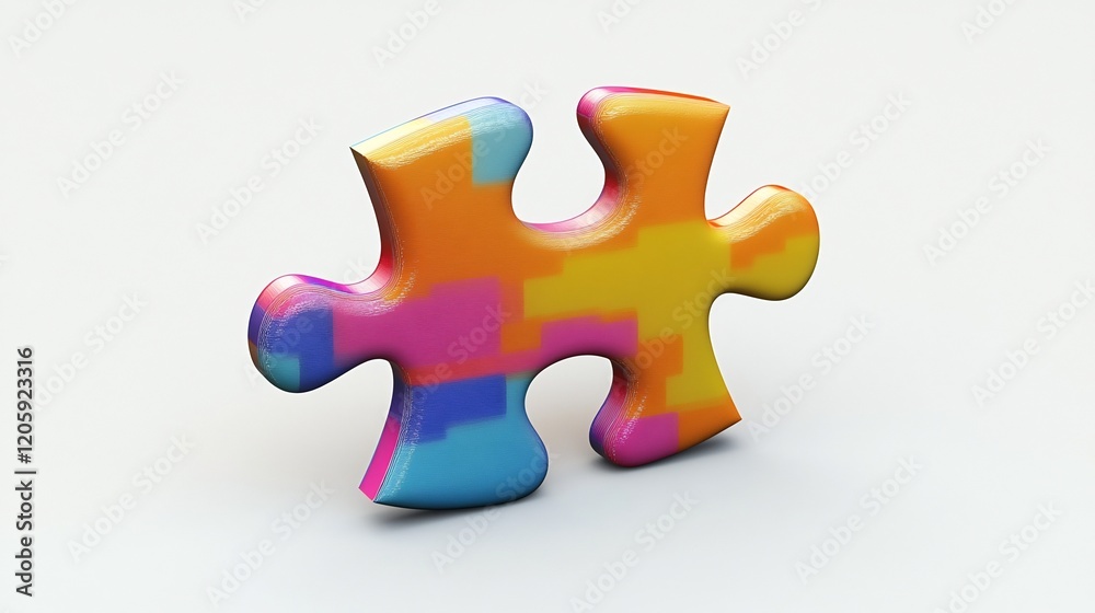 Obraz premium Vibrant Puzzle Piece Symbolizing Collaborative Connection and