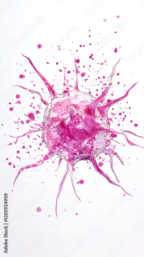 Microscopic View of a Cancer Cell: A Stunning Visualization of Disease Biology for Medical Research and Healthcare Microscopic View of a Cancer Cell: A Stunning Visualization of Disease Biology for Medical Research and Healthcare