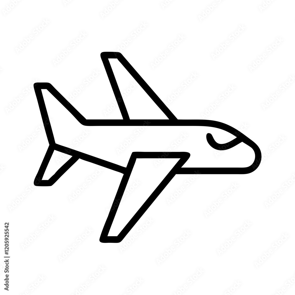 airplane icon, airplane line art - simple line art of airplane, perfect for airplane logos and icons airplane icon, airplane line art - simple line art of airplane, perfect for airplane logos and icons