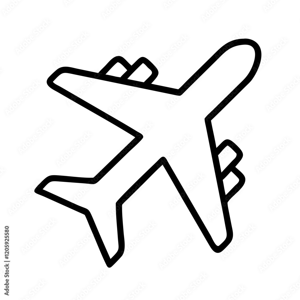 airplane icon, airplane line art - simple line art of airplane, perfect for airplane logos and icons airplane icon, airplane line art - simple line art of airplane, perfect for airplane logos and icons