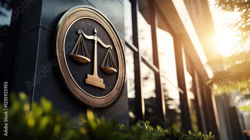 Modern Law Firm Logo on Building Facade