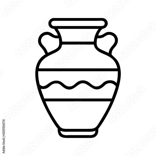 ancient pottery icon, ancient pottery line art - simple line art of ancient pottery, perfect for ancient pottery logos and icons