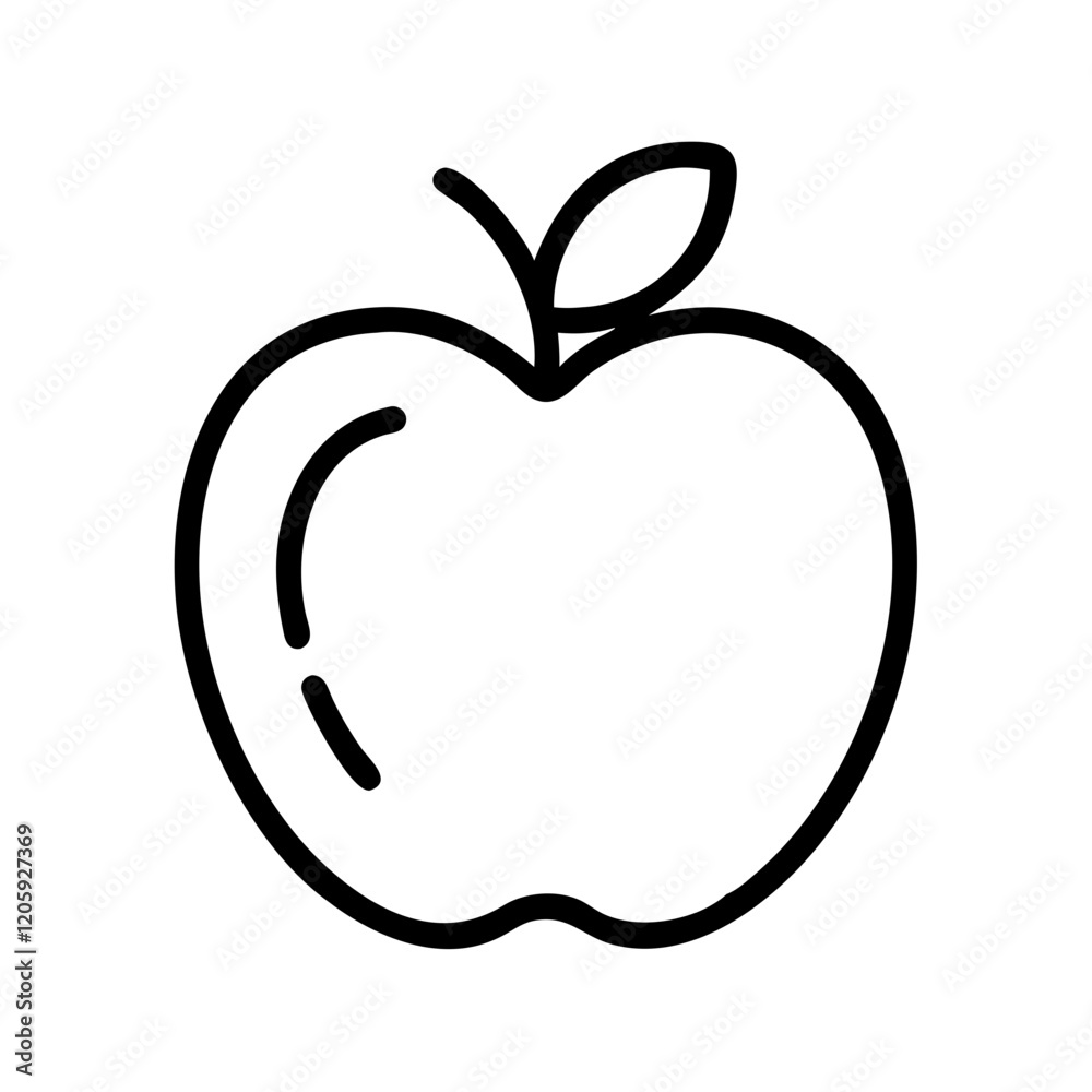 apple icon, apple line art - simple line art of apple, perfect for apple logos and icons apple icon, apple line art - simple line art of apple, perfect for apple logos and icons