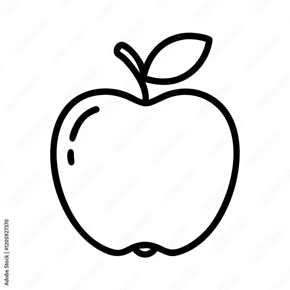 apple icon, apple line art - simple line art of apple, perfect for apple logos and icons apple icon, apple line art - simple line art of apple, perfect for apple logos and icons