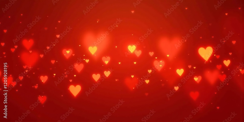 Abstract hearts on red background Abstract hearts on red background