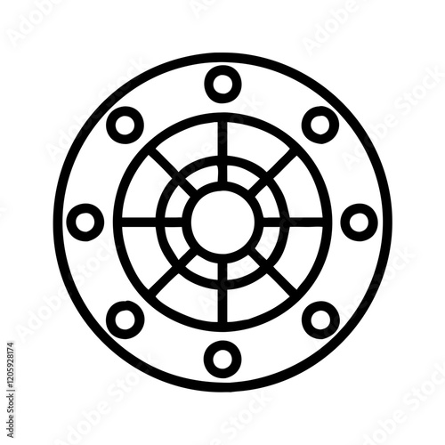 astrological wheel icon, astrological wheel line art - simple line art of astrological wheel, perfect for astrological wheel logos and icons