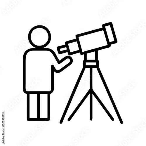 astronomer icon, astronomer line art - simple line art of astronomer, perfect for astronomer logos and icons