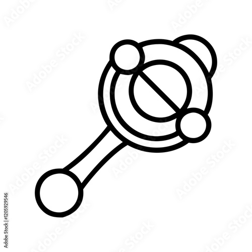 baby rattle icon, baby rattle line art - simple line art of baby rattle, perfect for baby rattle logos and icons