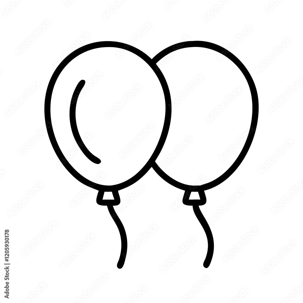 balloons icon, balloons line art - simple line art of balloons, perfect for balloons logos and icons balloons icon, balloons line art - simple line art of balloons, perfect for balloons logos and icons