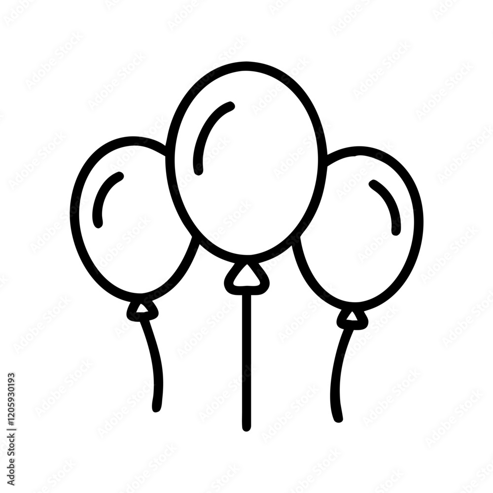 balloons icon, balloons line art - simple line art of balloons, perfect for balloons logos and icons balloons icon, balloons line art - simple line art of balloons, perfect for balloons logos and icons