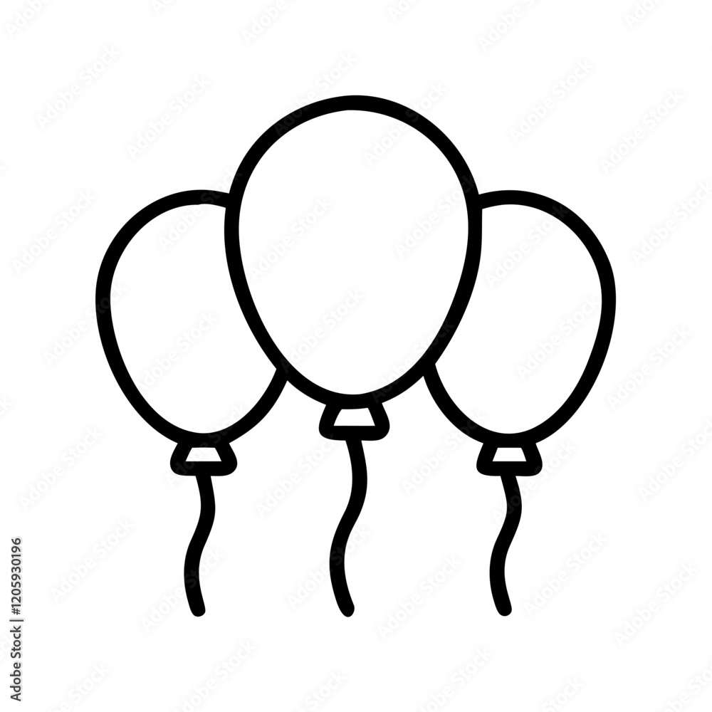 balloons icon, balloons line art - simple line art of balloons, perfect for balloons logos and icons balloons icon, balloons line art - simple line art of balloons, perfect for balloons logos and icons