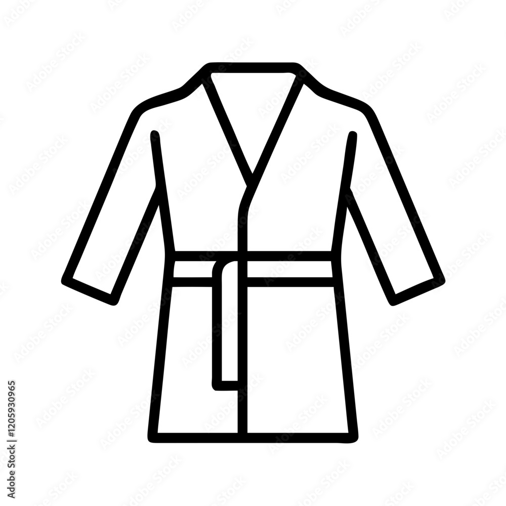 bathrobe icon, bathrobe line art - simple line art of bathrobe, perfect for bathrobe logos and icons bathrobe icon, bathrobe line art - simple line art of bathrobe, perfect for bathrobe logos and icons