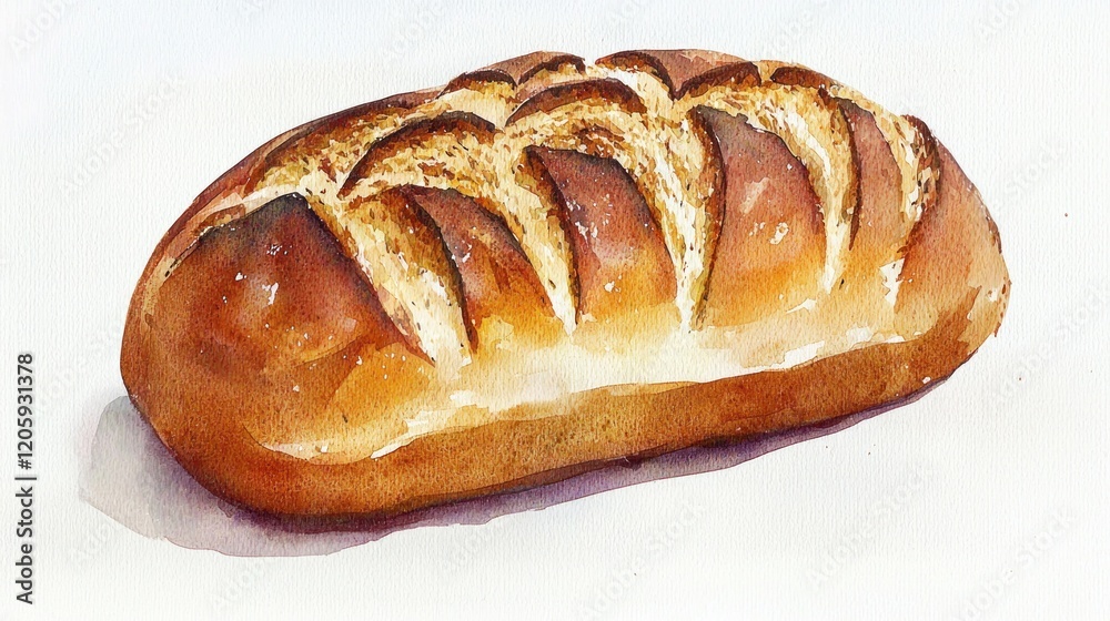 Freshly Baked Loaf of Bread with Golden Crust and Soft Inside Freshly Baked Loaf of Bread with Golden Crust and Soft Inside