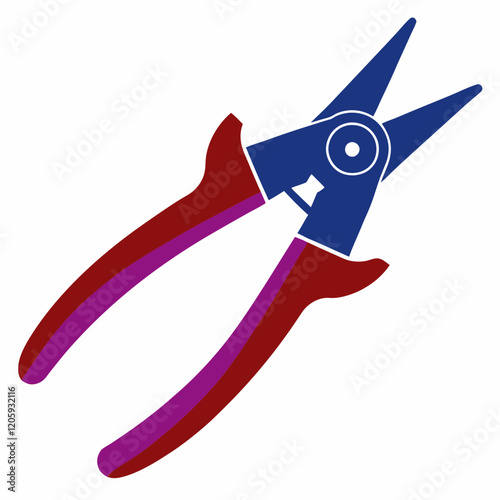 Pruning Shears Black Silhouette Vector on White Background